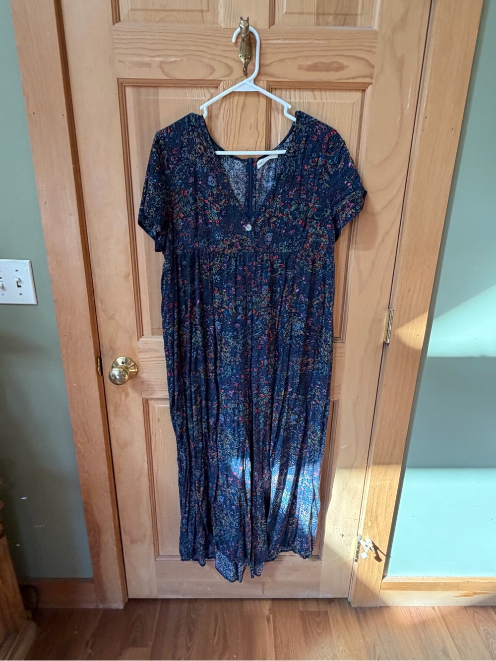 NATURAL LIFE Navy Floral Short Sleeve Jumpsuit Romper